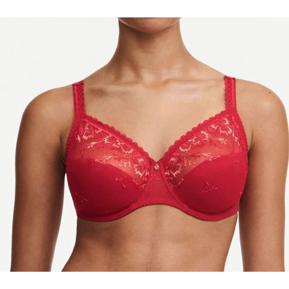 Chantelle C16B10 Every Curve Full Coverage Unlined Bra - Scarlet/Peach 34DDDD